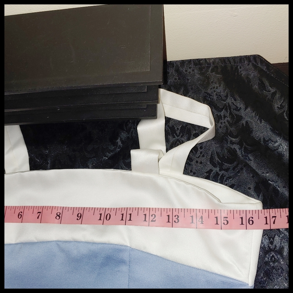 Blue and White Satin Top - Picture 7 of 7